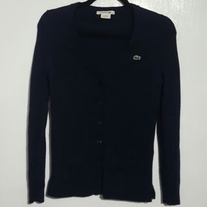 Lacoste Womens Cardigan XS Wool Jacket Long Sleeve